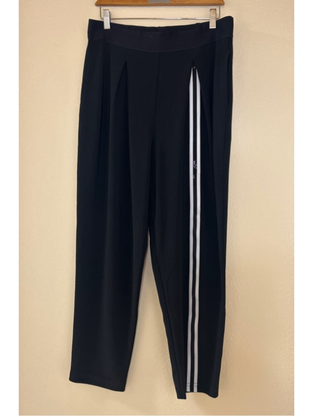 Joseph Ribkoff Women's Size 12 Black Embellished Leg Elastic Waist Career Pant